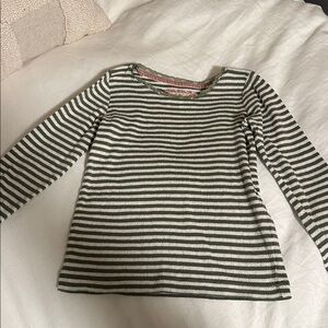 Mini Boden Girls Striped Lace Trim Pointelle Long Sleeve Top Size 6-7Y
